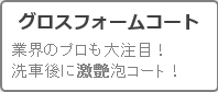 洗車後に濃密泡フォームでコーティング／業界のプロ達も注目のボディコーティング剤！無溶剤グロスフォームコートが人気ランキング2位